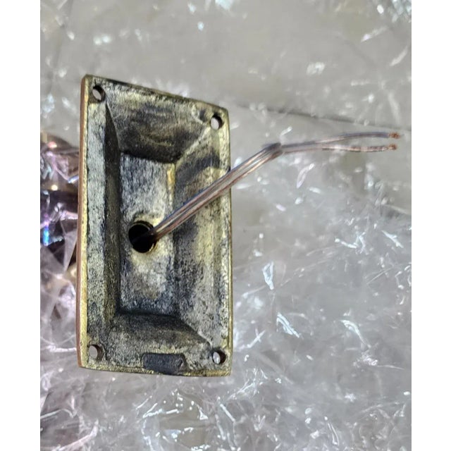 Pair Vintage Art Deco Wall Sconces in Brass & Ribbed Milk Glass Shade Ship Light For Sale - Image 6 of 6