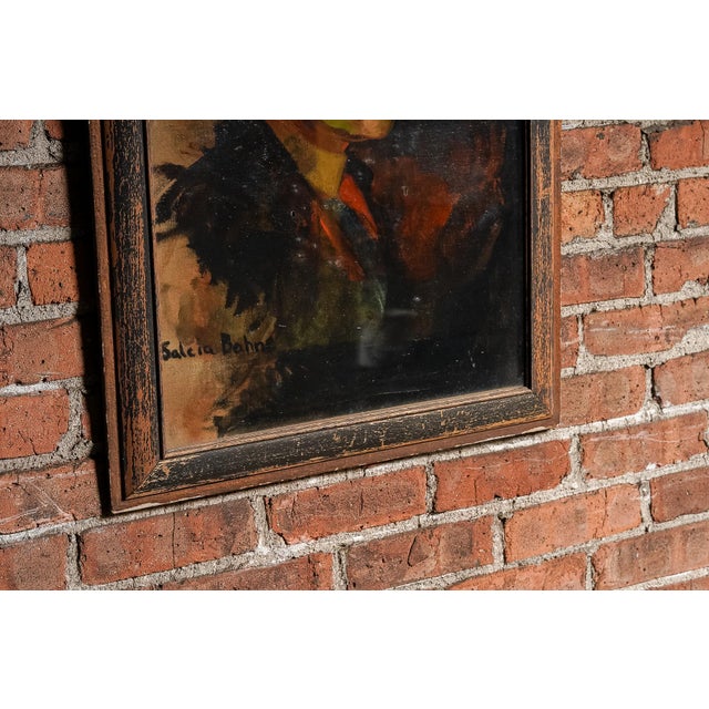 1920s Early Painting of Woman, Oil on Framed Canvas by Salcia Bahnc For Sale In Chicago - Image 6 of 7