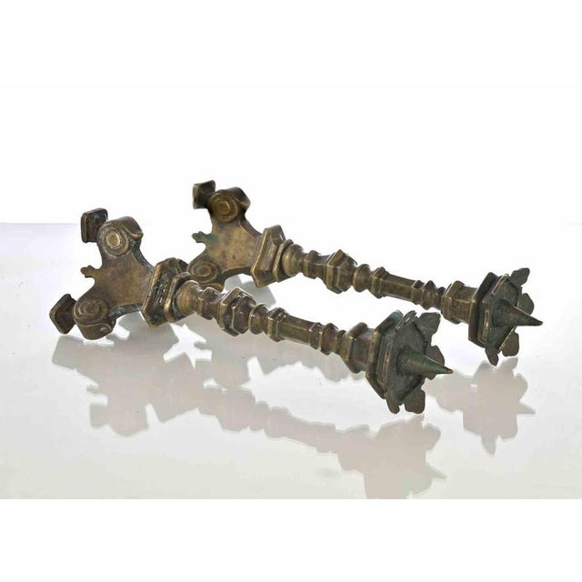 Antique 19th Century Italian Brass Candelabra For Sale - Image 3 of 6