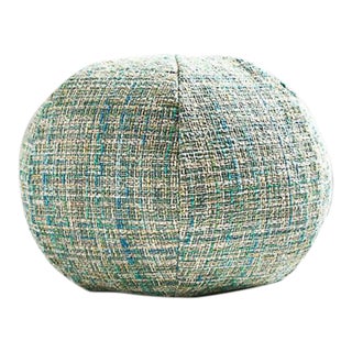 The House of Scalamandré Faye Sphere Pillow, Aquamarine For Sale