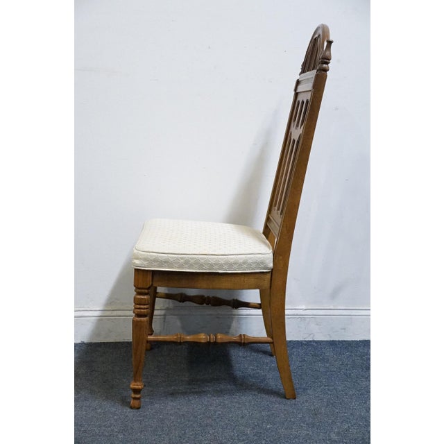 Wood Bassett Furniture Centuria Collection Solid Pecan Mediterranean Style Dining Side Chair 429-42-481 For Sale - Image 7 of 10
