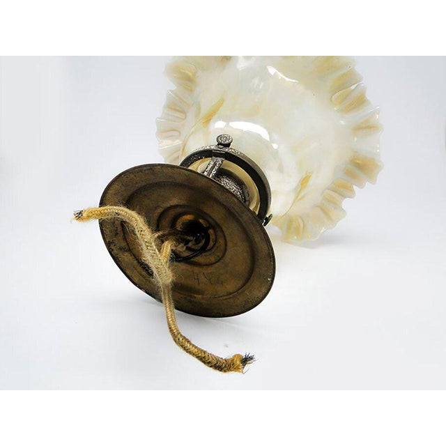 Cream Early 20th Century Glass Pendant Lamp For Sale - Image 8 of 11