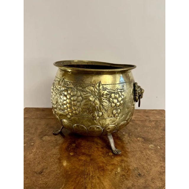Antique Victorian Brass Jardiniere, 1860 For Sale - Image 4 of 7