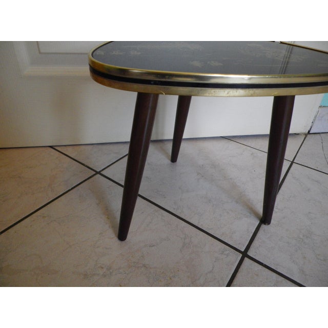 Tripod Side Table with Japanese-Inspired Decor, 1960s For Sale - Image 7 of 9