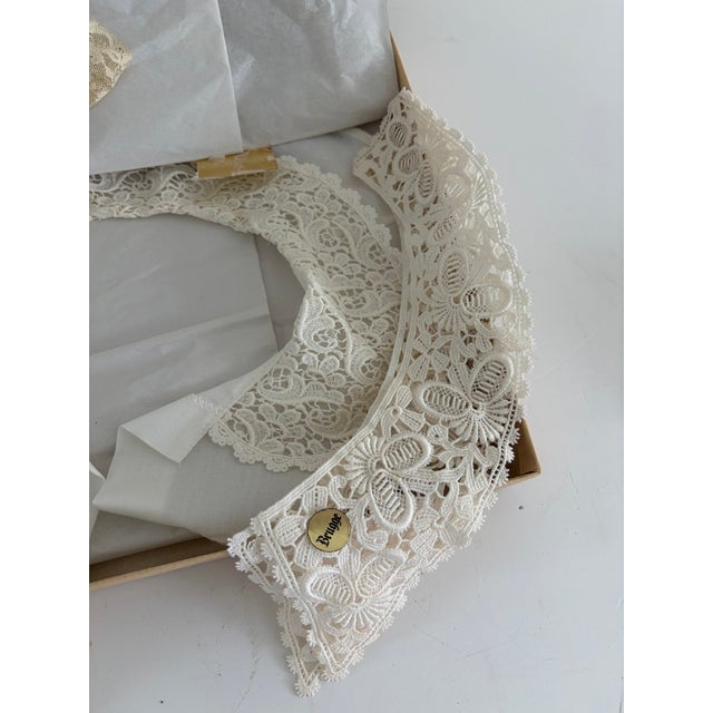 Collection of handmade Belgian lace accessories from Brugge (Bruges), Belgium, presented in the original Neiman Marcus...
