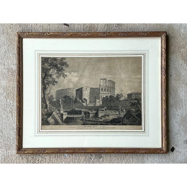 Vintage Framed Architectural Print For Sale - Image 9 of 12