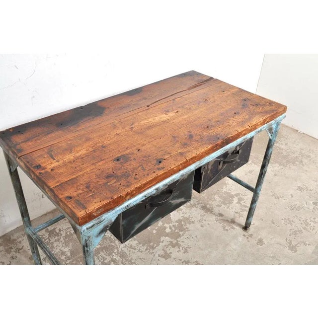 1950s Vintage Industrial Worktable, 1950s For Sale - Image 5 of 11