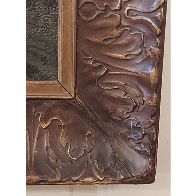 Antique California Artist Ralph Davison Miller Oil Painting Housed in a Carved Frame For Sale - Image 11 of 18