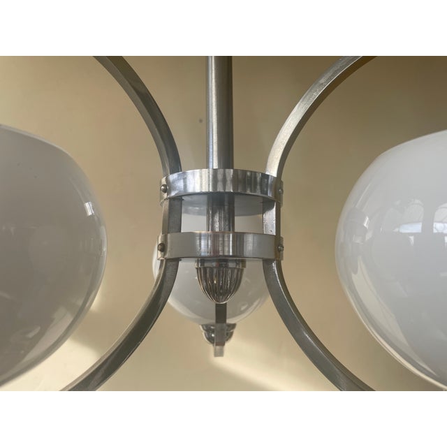 Silver French Art Deco Pendant Lamp with Sparrows, 1930s For Sale - Image 8 of 16