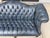 Wood Vintage Blue Leather Camelback Chesterfield Sofa For Sale - Image 7 of 18
