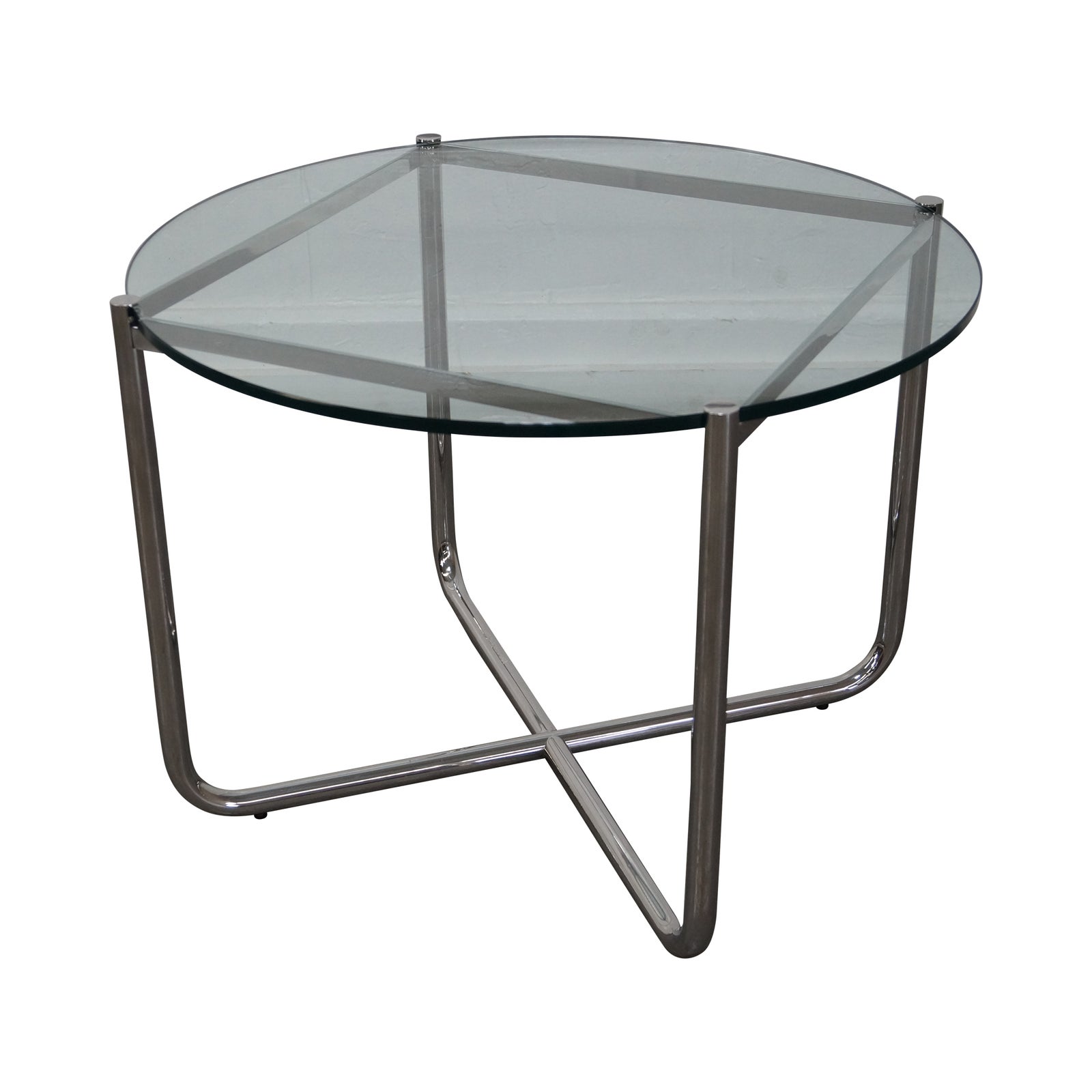 Mies Van Der Rohe Glass & Chrome MR Table by Knoll Chairish