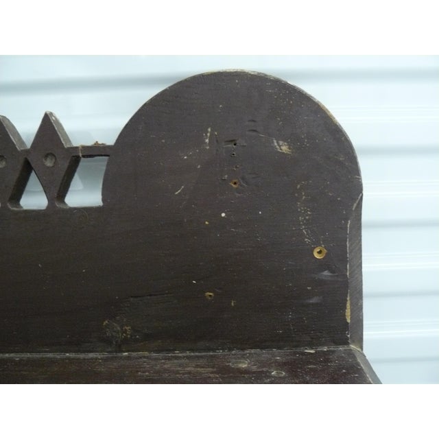 Stunning Folk Art mantle, believed to date to the early 20th century with unique, diamond-shaped fretwork . The unpainted...