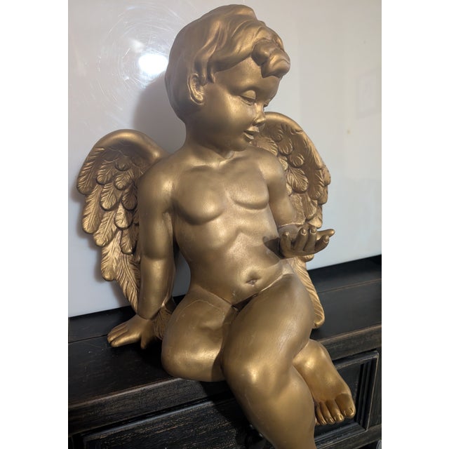 French Putti Cherub Angel Sculpture Sitter For Sale - Image 10 of 17