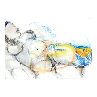 Contemporary Figurative Nude Mixed-Media Drawing by Martha Holden For Sale