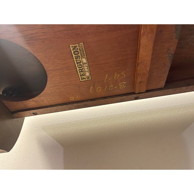Traditional Antique Ferguson Bros. Mahogany Cigarette Table & Magazine Book Trough For Sale - Image 3 of 5