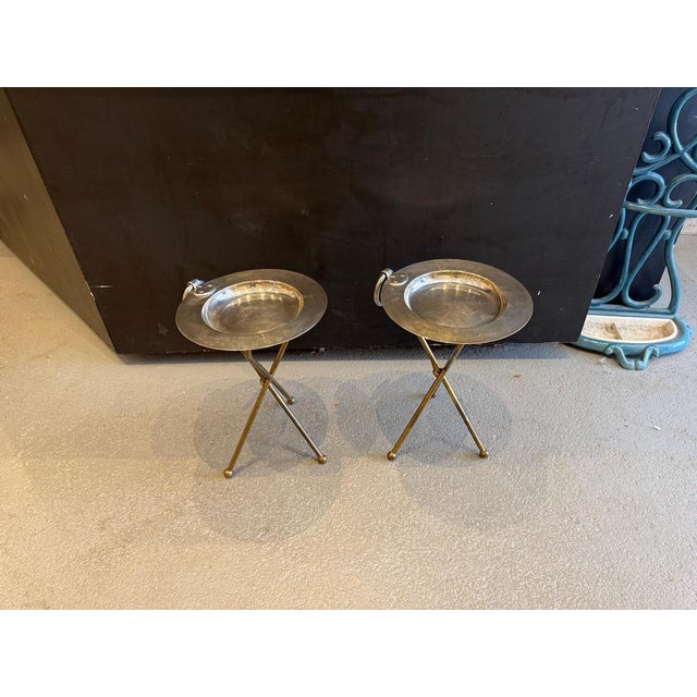 Neoclassical Collapsing Side Tables, 1960s, Set of 2 For Sale - Image 11 of 12
