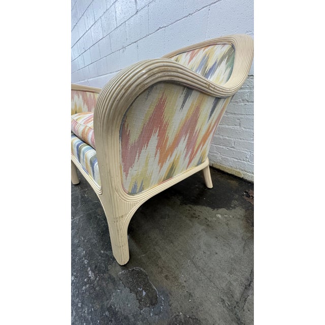 Wood Baker Furniture Pencil Reed Rattan Lounge Chairs, 1980s, Set of 2 For Sale - Image 7 of 14