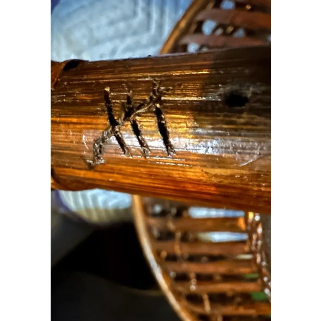 1970s Franco Albini Style Rattan 1960s Fish Trap Table For Sale - Image 5 of 12