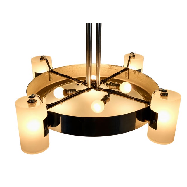 Ceiling Lamp with Cylindrical Glass Shades, 1930s For Sale - Image 14 of 16
