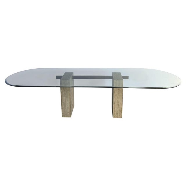 Large Vintage Travertine Dining Table from Artedi, 1970s For Sale - Image 12 of 12