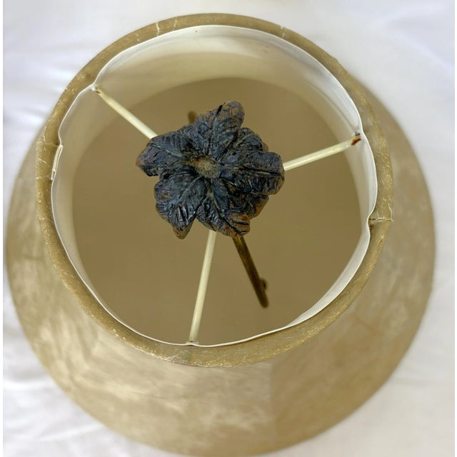 Vintage Giraffe With Palm Trees Tropical Table Lamp With Shade and Finial For Sale - Image 17 of 18