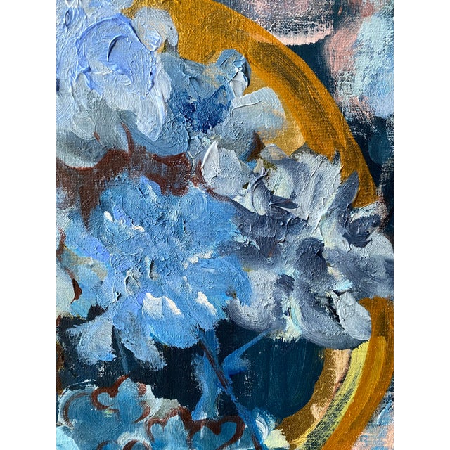 Original-Moonlit Dahlias in Blue-Jardin d'Hiver Series-Shizico Yi-British Awarded Artist For Sale - Image 10 of 17