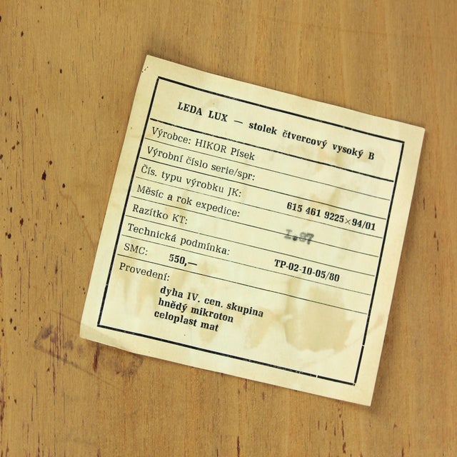 Brown Dark Beech Coffee Table by Hikor Pisek, Former Czechoslovakia, 1980s For Sale - Image 8 of 8