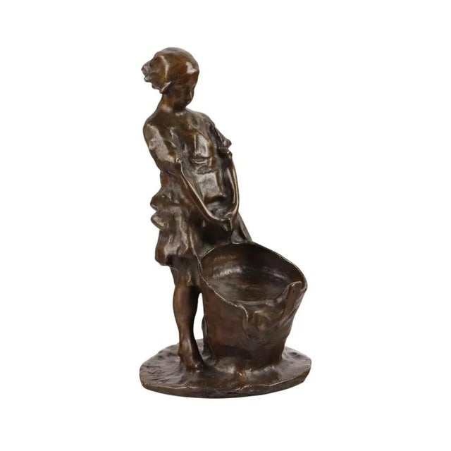 Bronze Washerwoman Sculpture by Elia Sala For Sale - Image 10 of 10