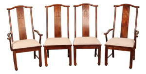 Bernhardt Chinese Style Set of Four Yoke Back Dining Chairs