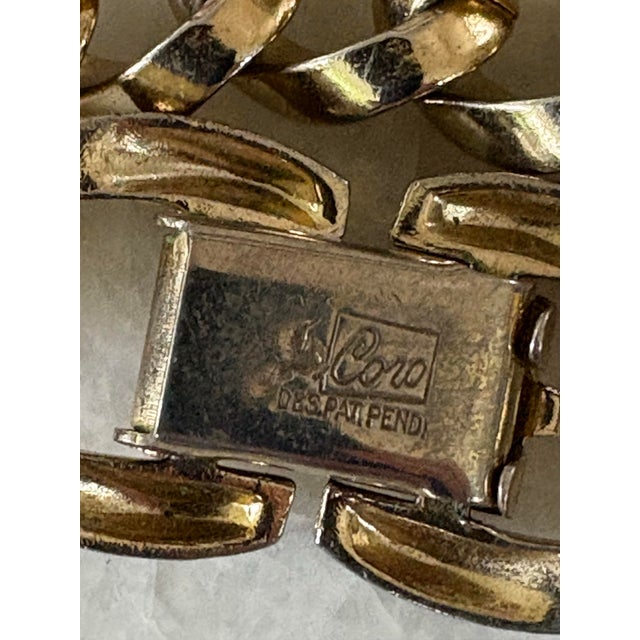 1980s Vintage Heavy, Gold Plated Chain Necklace by Coro For Sale - Image 5 of 5