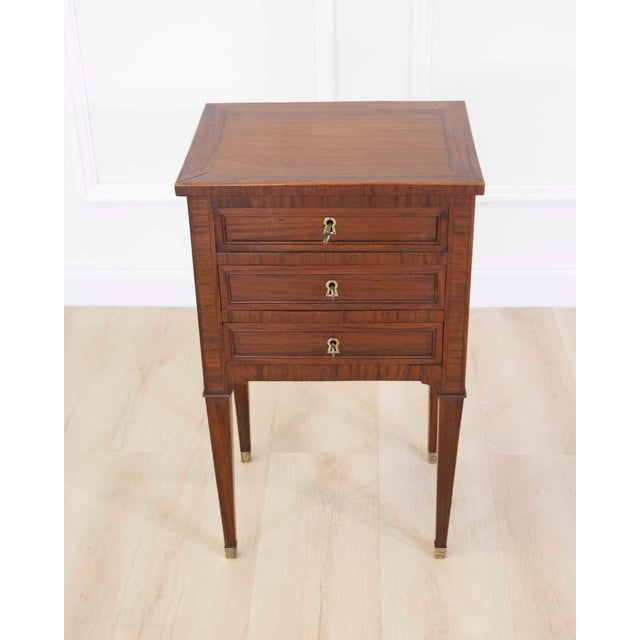 French 19th Century Louis XVI Style Side Table with Fitted Mirror For Sale - Image 11 of 12