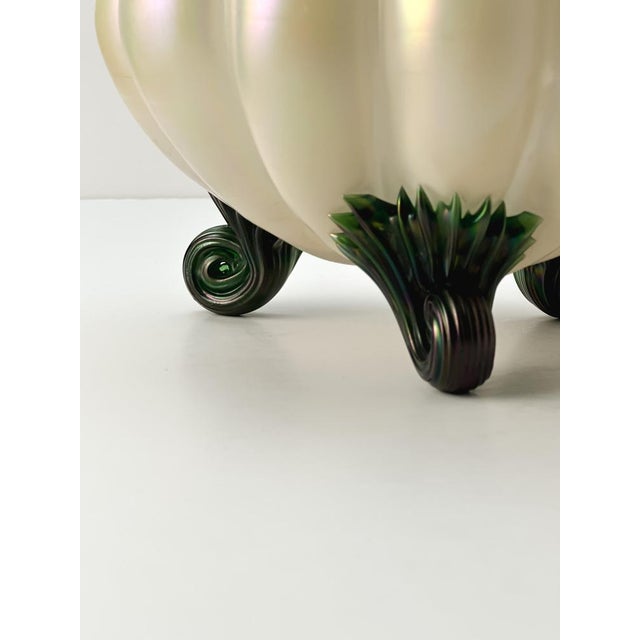 Art Nouveau Czech Glass Rose Bowl Vase by Kralik, Czech Republic, 1890s For Sale - Image 3 of 9