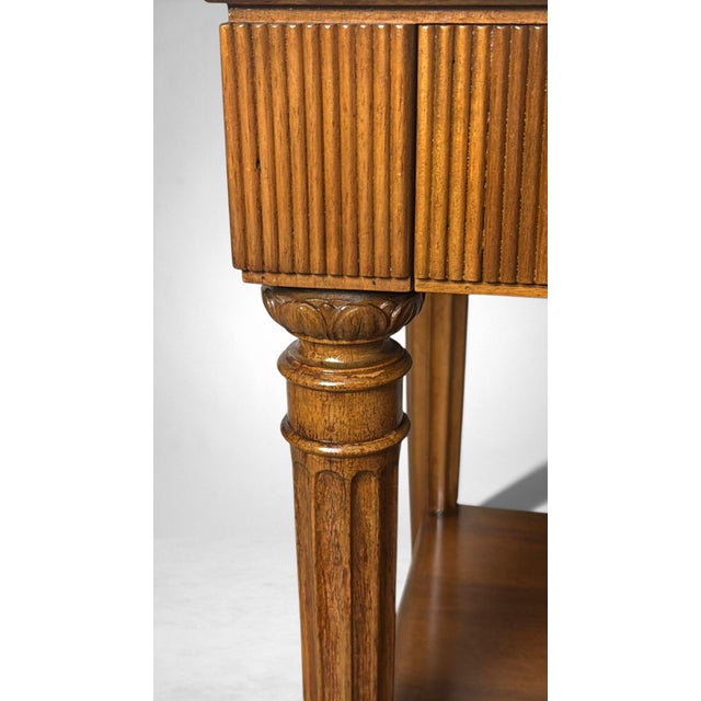 Mid-Century Modern Pair of Italian Wooden Nightstands With Black Glass Tops For Sale - Image 16 of 18