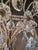 Antique Art Nouveau Flower Candelabrum Crystal Chandelier Brass Ceiling Lustre For Sale - Image 10 of 15