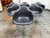 Design Plus Gallery presents a set of six Eames Plastic Armchair DAR Chairs designed by Charles and Ray Eames from Vitra....