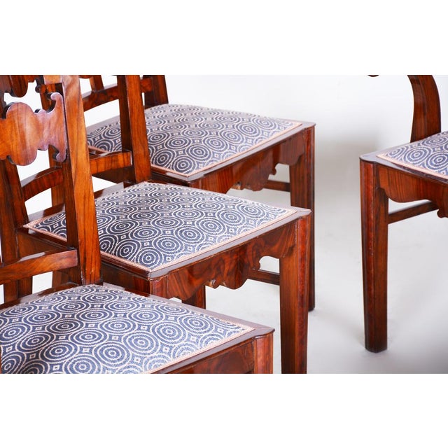 Art Deco Shellac Polished Armchairs and Chairs in Walnut, 1920s, Set of 6 For Sale - Image 12 of 14