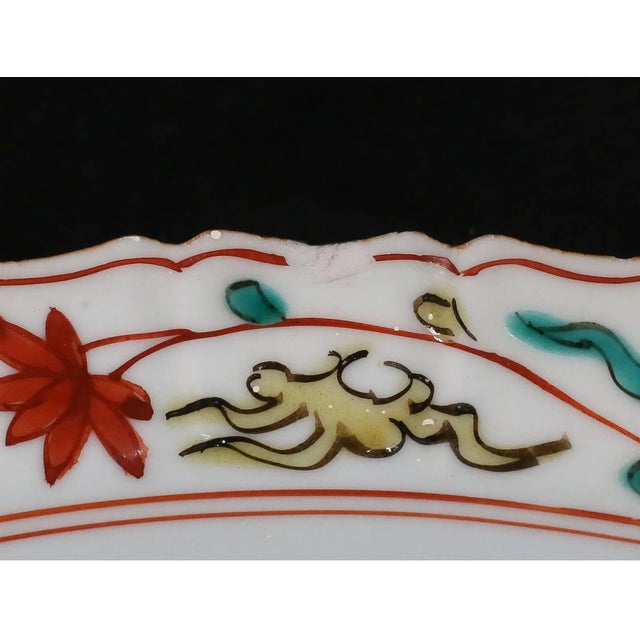 Set of 4 Antique Japanese Kutani Porcelain Plates, Bird & Bamboo Pattern, Fuku Mark, Meiji-Taisho For Sale - Image 11 of 11