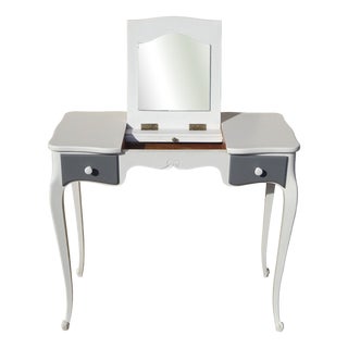 Small White and Gray Dressing Table For Sale