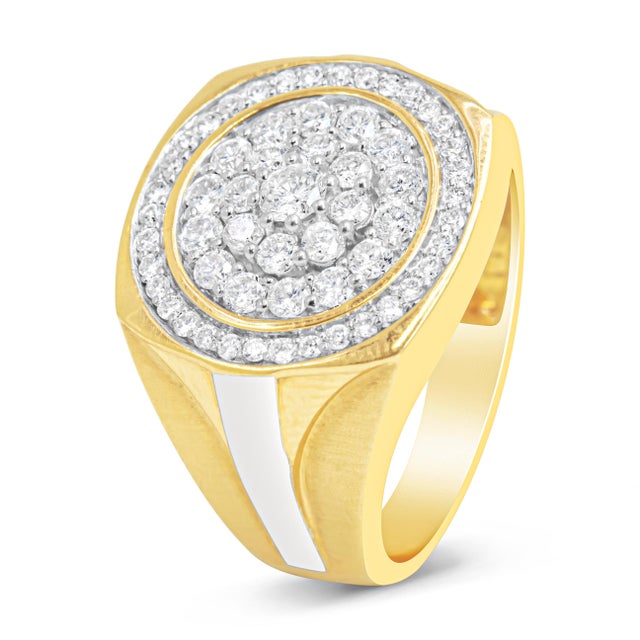 Radiate sophistication and timeless elegance with our exquisite men's signet ring, masterfully crafted from lustrous 10K...