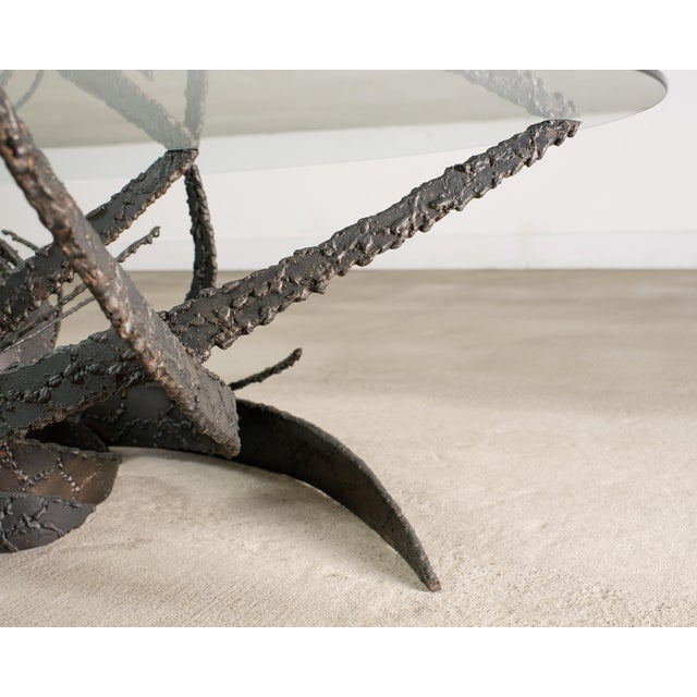 Silas Seandel Brutalist Iron Torch Cut Cocktail Table For Sale - Image 10 of 18