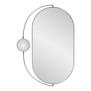 Janik Stainless Steel Double Vanity Mirror- Brushed Black For Sale