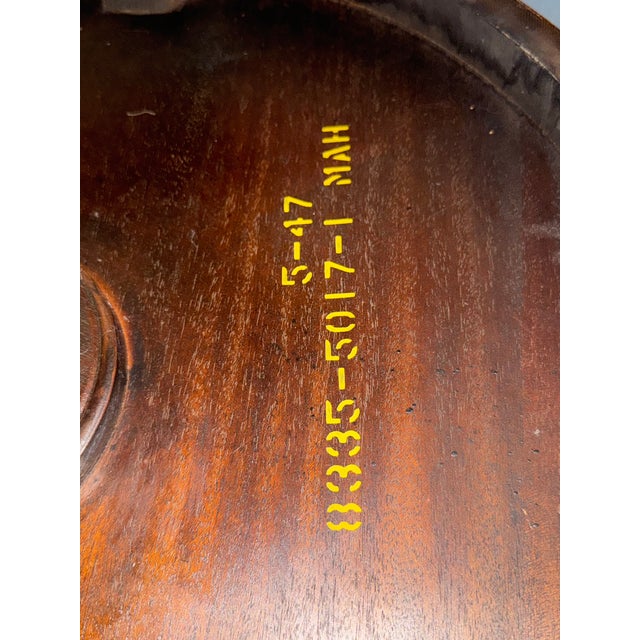 Maitland-Smith British Colonial Style Mahogany & Tooled Leather Table Set, a Complete Set of 3 For Sale - Image 12 of 13