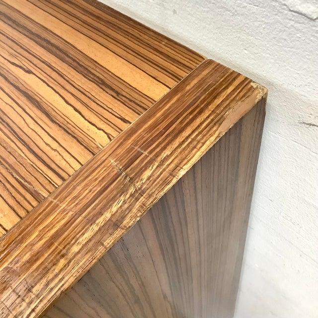 Modern Zebrawood Cubby Shelf With Chrome Sled Base, Fits Vinyl Records For Sale - Image 17 of 18