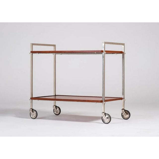 Teak Serving Trolley, Denmark, 1960s For Sale - Image 9 of 9