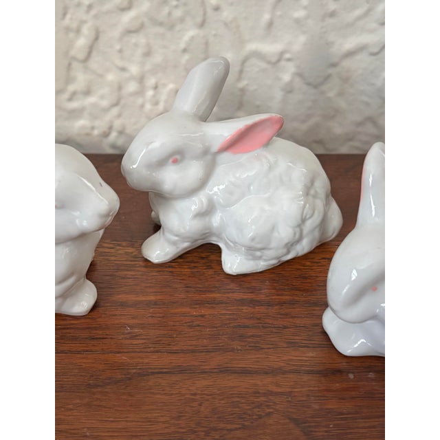 Vintage Trio of White Bunny Rabbits For Sale - Image 4 of 9