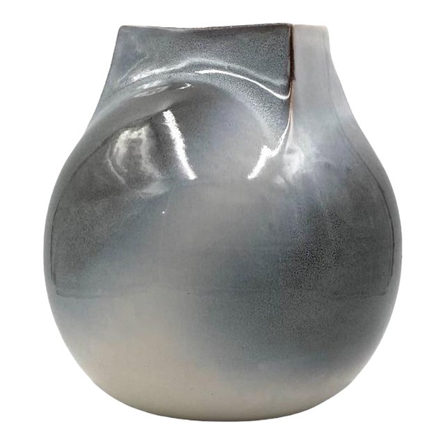 Mid-Century Modern Spherical Gres Vase, Franco Bucci Italy Ca. 1970 For Sale