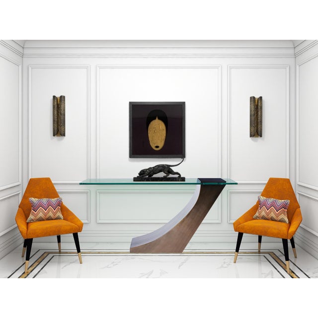 Modern Greg Sheres Style Bronze Console Table For Sale - Image 4 of 4