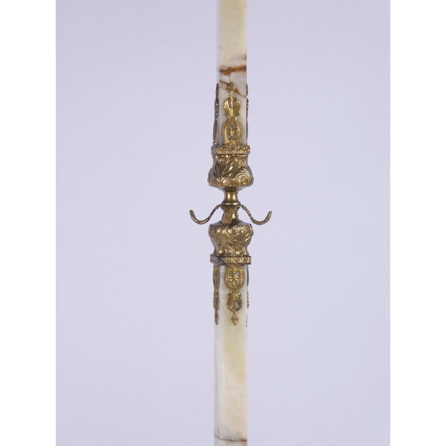 Mid-Century Modern Mid-Century Hollywood Regency Italian Brass & Onyx Coat Rack, 1950s For Sale - Image 3 of 9