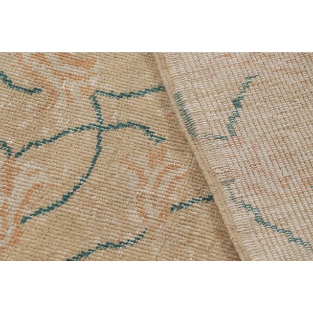 Beige Vintage Zeki Müren Rug in Beige With Pink & Blue Floral Pattern From Rug & Kilim For Sale - Image 8 of 8