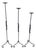 Hand Forged Iron Candelabra Set of 3 (90-110cm) Antique Copper Finish Iron Bamboo Stem with Scroll Base Estate Set For Sale